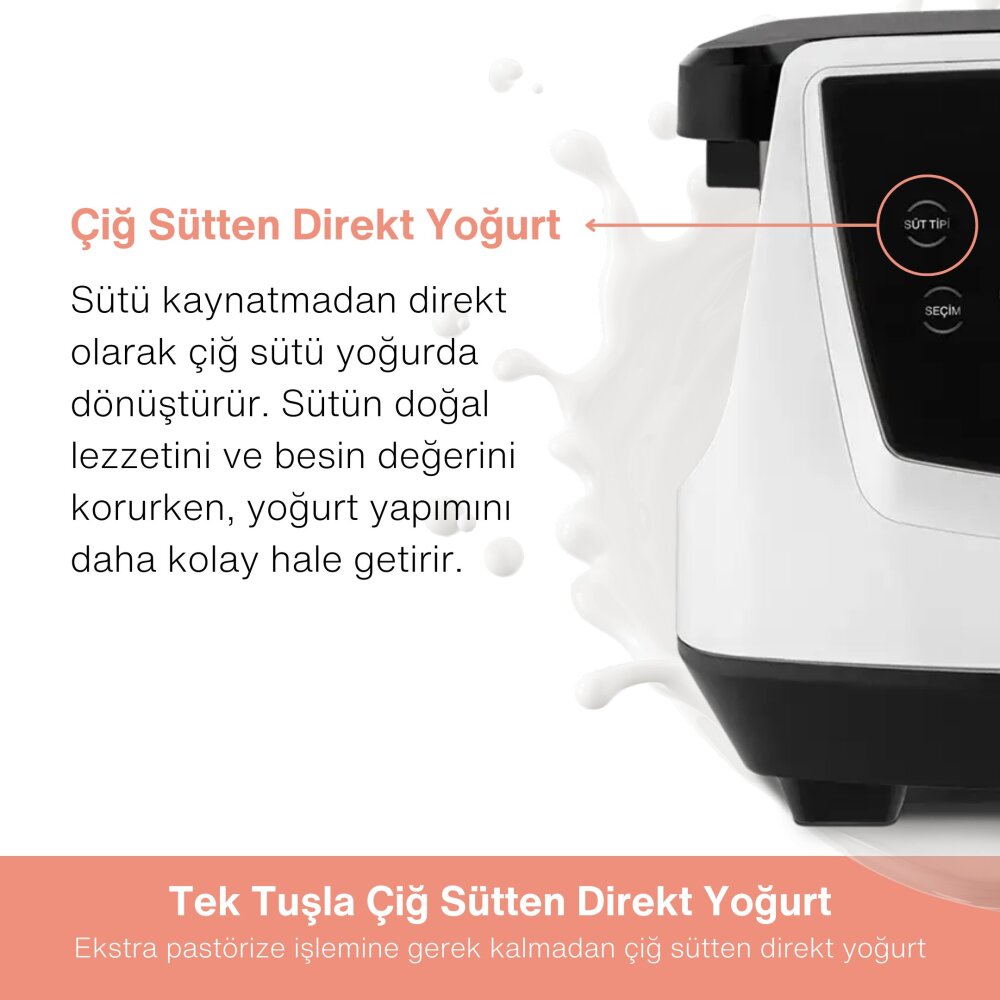Fakir Pasteur Çiğ Sütten Yoğurt Yapma Makinesi, Pastörizasyon , 3 L Seramik Hazne, Tat ve Kıvam Ayarı_Kopya(1) - 3